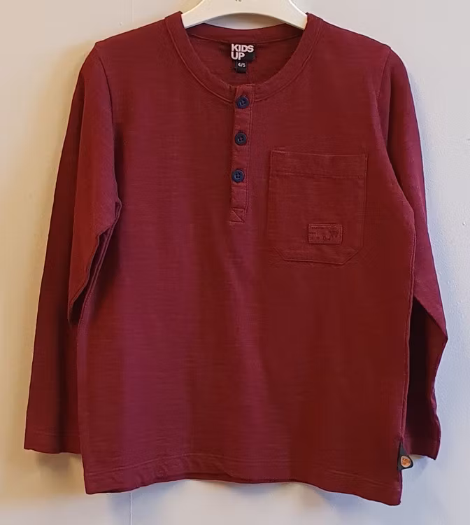 Vinröd långärmad t-shirt Padle-26 från Kids Up.