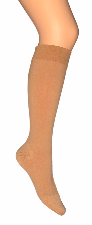 Knästrumpa med stöd från Maxis Micro, brun. Vadvidd <  51cm