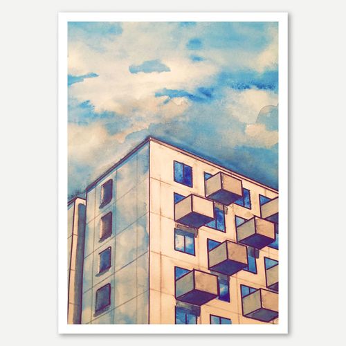 Vita Björn miniprint