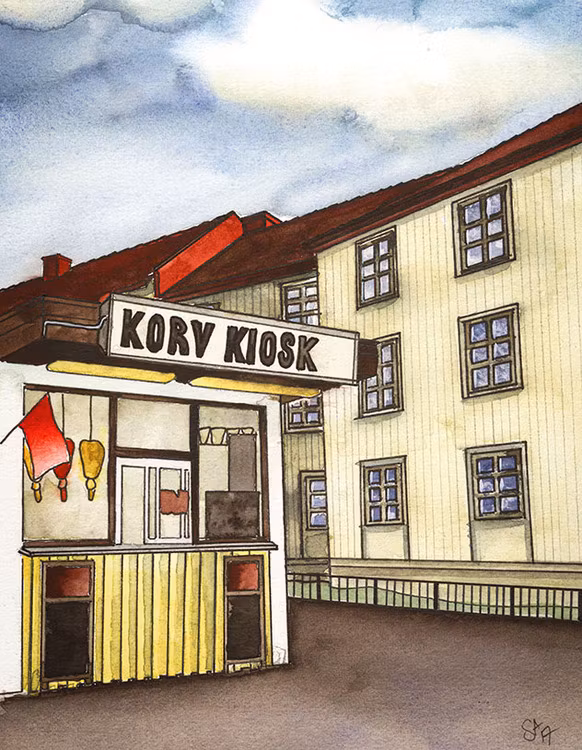 Korv Kiosk Magnet