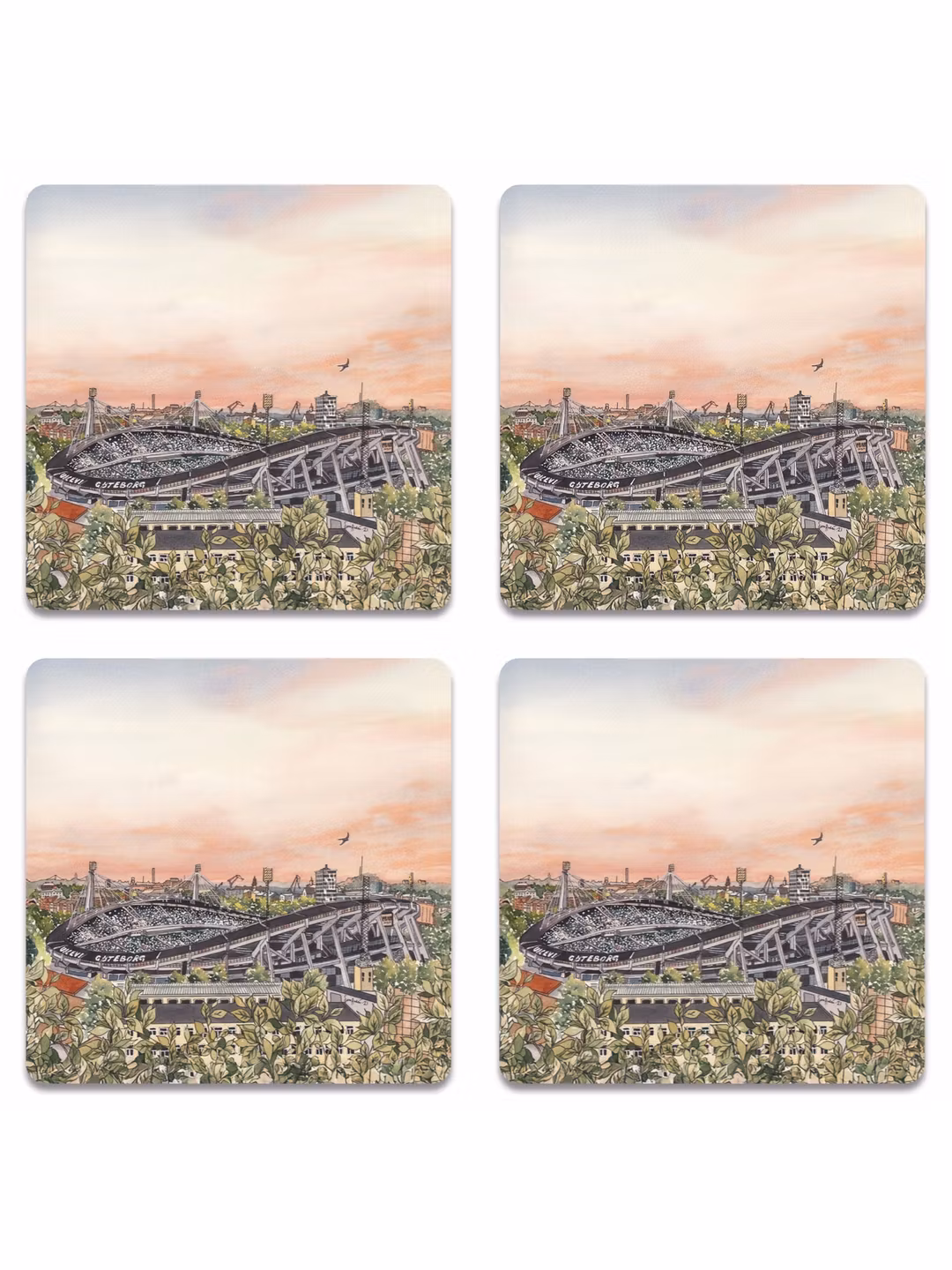 Glasunderlägg 4-pack Ullevi