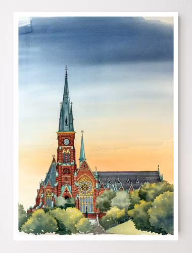 Oscar Fredriks kyrka Konstkort