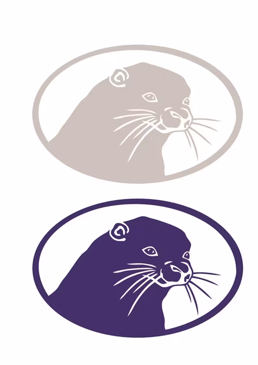 Dekal Uttern oval blå