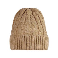 Mössa stickad kamel
