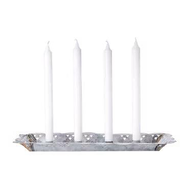 Adventsljusstake grå