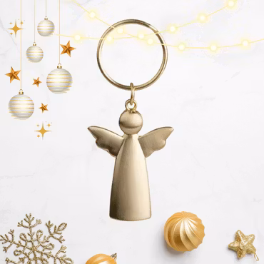 Nyckelring ängel guld