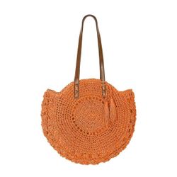 Stråväska rund orange