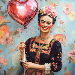 Vykort Frida Kahlo ballong