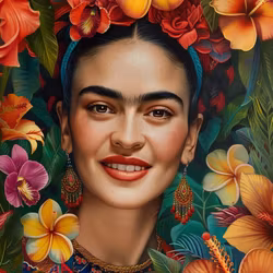 Vykort Frida Kahlo blommor