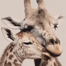 Vykort Side by Side, giraffer