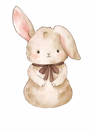 Fot- och handavtryckstavla för barn – Kanin