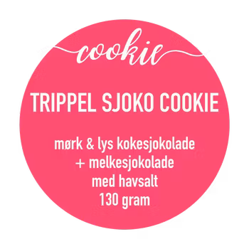 TRIPPEL SJOKOLADE COOKIE - 3 sjokolader, havsalt - 130 gr