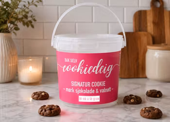 BAK SELV COOKIE-DEIG - SIGNATUR mørk sjokolade og valnøtt