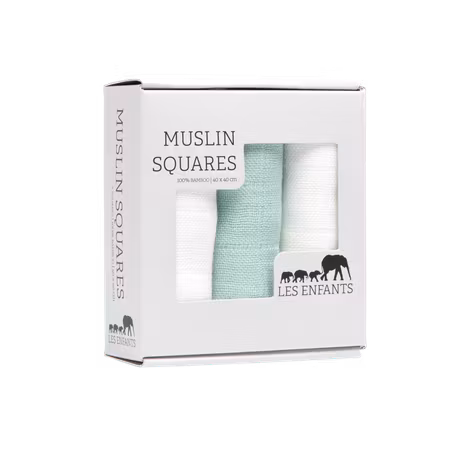 Muslin Squares Green / White
