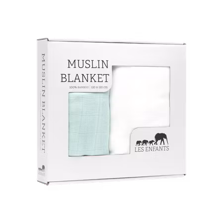 Muslin Blanket Green / White