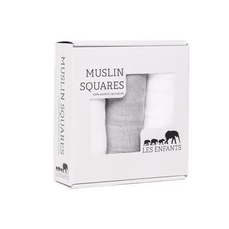 Muslin Squares Grey / White