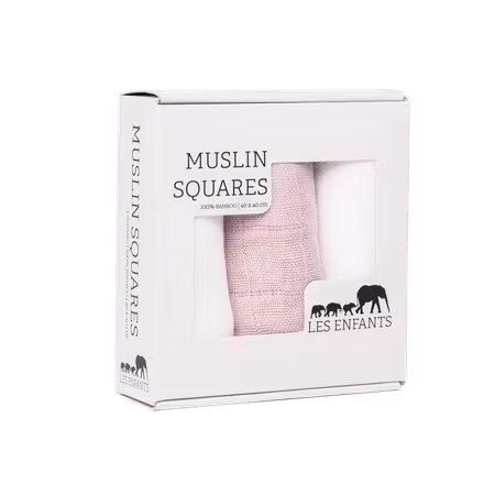 Muslin Squares Rose/ White