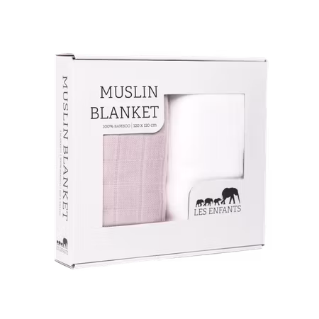 Muslin Blanket Rose / White