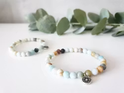 Amazonit armband silver