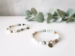 Amazonit armband guld