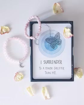 Armband rosenkvarts & måne