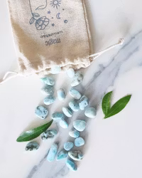 Larimar, små trumlade