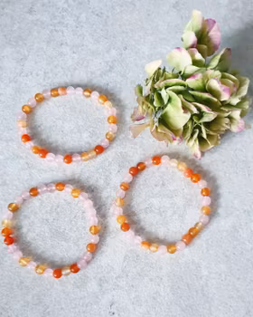 Armband karneol & rosenkvarts