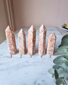 Red lined jaspis, polerad spets välj din favorit