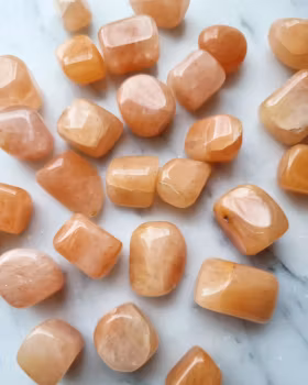 Orange Aventurin, trumlad (ljusare)