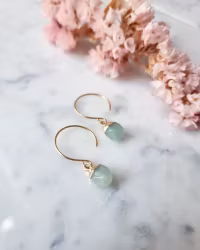 Örhänge, grön aventurin