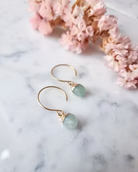 Örhänge, grön aventurin