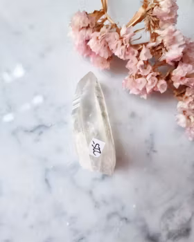 Lemurienspets med klorit (rå bergkristall Brasilien) nr 1