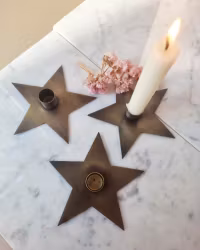 Ljusstake, stjärna, guld