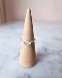 Ring Regnbågsmånsten stl 9 (19) äkta silver (nr8)