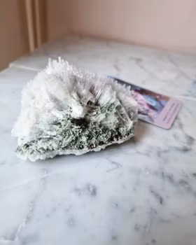 Skolecit, vitt kluster fr Indien ca 420 gram nr1.1 (scolecite)