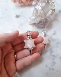 Pendel, merkaba stjärna rosenkvarts