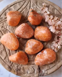 Orange kalcit (orkidé kalcit) XL stor trumlad