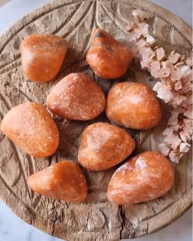 Orange kalcit (orkidé kalcit) XL stor trumlad