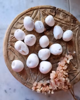 Snöagat, polerad/trumlad med druzy