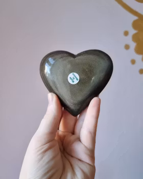 Gold sheen obsidian, polerat hjärta