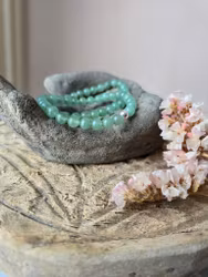 Armband, grön Aventurin 6mm med äkta silver