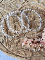 Armband, bergkristall & äkta silver 6mm