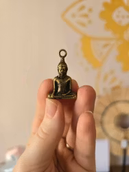 Buddhafigur | Berlock | Antikguld | ca 35mm