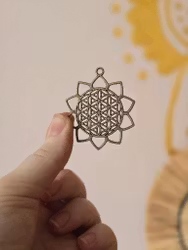 Flower of life (blomma) | Antikguld | Berlock | ca 47mm