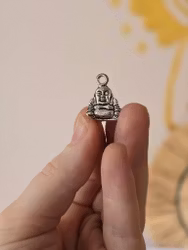 Liten Happy Buddha | Silver | Berlock | ca 20mm