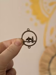 Lovebirds | Antikguld | Berlock/connector | ca 35mm