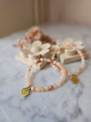 Armband, rosa aventurin & sol