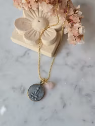 Halsband, buddha amuelett & rosenkvarts