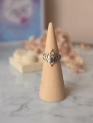 Ring med större lotus, 304 rostfritt stål