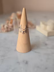 Ring med måne & droppar, rostfritt stål